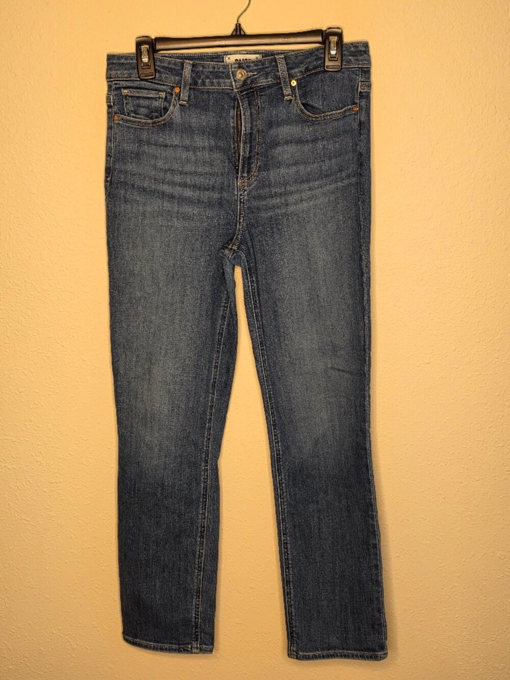 Paige "Cindy" Straight Leg High-Rise Women's Jeans, Size 29
